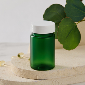 Bouteille de compléments alimentaires à l'huile de poisson en plastique PET vert transparent givré recyclé de 60 <span class=keywords><strong>CC</strong></span> 2 OZ, 60 ml, finition mate, bouteille écologique - Product Image 6