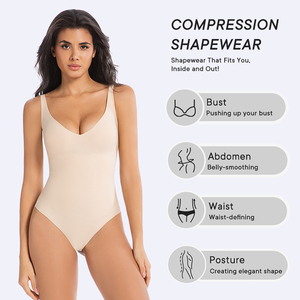 Phụ nữ liền mạch Shapewear bodysuit Tummy kiểm soát thong cơ thể Shaper snatched eo điêu khắc phù hợp với cơ thể - Product Image 4