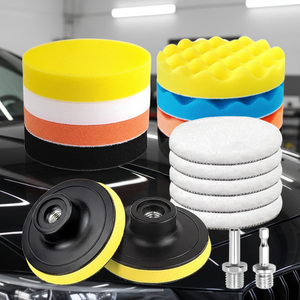 PMS Kit de polissage de voiture 17 pièces 6 pouces avec éponge et brosses en laine pour le cirage - Product Image 3
