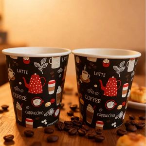 Nouveau gobelet en papier jetable écologique de 7 oz avec logo personnalisé imprimé, simple paroi, revêtement, impression flexographique pour vin et eau minérale - Product Image 2