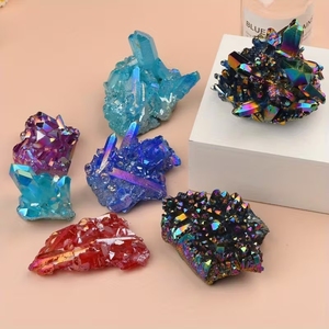 <strong>Wholesale</strong> Stone <strong>Crystal</strong> Mixed Color Electroplated <strong>Crystal</strong> Cluster <strong>Raw</strong> <strong>Crystal</strong> Stones for Decoration - Product Image 3