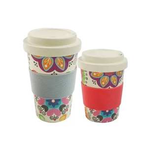 Tasse à café écologique personnalisée, tasse à café naturelle, biodégradable, réutilisable, tasse de voyage, tasse en fibre de bambou, ensemble de tasses à café avec couvercles et logo - Product Image 6