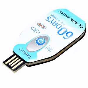 Waterproof USB 2.0 PDF Disposable Temperature Data Logger 60 Days Cold Chain Thermometer