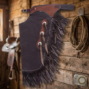 Guantes de Cuero Genuino Premium, Duraderos y Cómodos, Ajuste Ajustable, Hechos a Mano, Equipo de Equitación, Rodeo - Product Image 3
