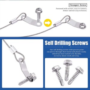 Cavo di sicurezza in acciaio inossidabile con anello a sgancio rapido, previene la perdita, rivestimento in plastica, cavo da 12 pollici, installazione senza attrezzi - Product Image 2