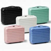 Accessoire de voyage pour les essentiels cosmétiques. Valise de maquillage portable élégante et légère avec fermeture éclair, coque rigide de 12 pouces, poignée souple