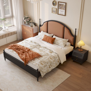<span class=keywords><strong>Cama</strong></span> de madera maciza nórdica americana moderna Simple 1,8 m <span class=keywords><strong>cama</strong></span> doble 1,5 m <span class=keywords><strong>cama</strong></span> de almacenamiento suave muebles de dormitorio principal - Product Image 5