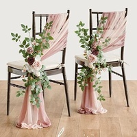 Fleurs artificielles pour dossier de chaise de cérémonie de mariage, ensembles de fleurs de style européen et américain, décorations de festival en plein air, toile de fond