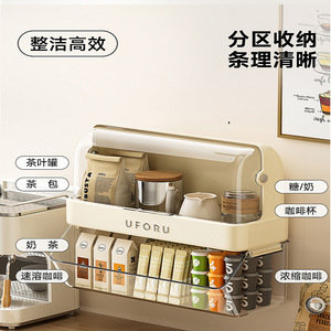 ยูโฟรูชั้นวางเก็บกาแฟแบบติดผนัง 2 ชั้น โปร่งใส สำหรับจัดระเบียบเมล็ดกาแฟและแคปซูลในครัว - Product Image 3