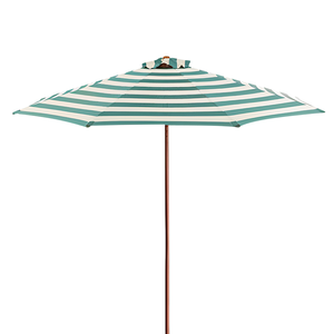 Paraguas de playa de madera a rayas blancas, sombrilla de madera sólida para jardín, venta al por mayor - Product Image 2