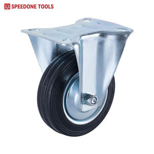 Rodízios de Carrinho de Lixo SPEEDONE com Freio Giratório, Galvanizados, à Prova de Óleo, de Borracha Sólida Preta, 3, 4, 5, 6, 8 Polegadas, 1 Ano de Garantia - Product Image 4