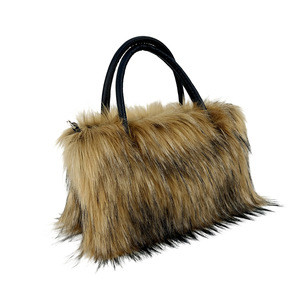 Borsa in pelliccia finta pelliccia di procione borsa Tote di grande capacità - Product Image 6