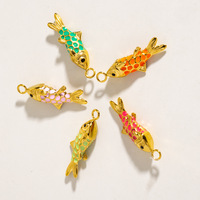 Antique Original Carpe En Acier Inoxydable DIY Bijoux Pendentif Mode Émail Couleur Goutte D'huile Pendentif Poisson En Trois Dimensions