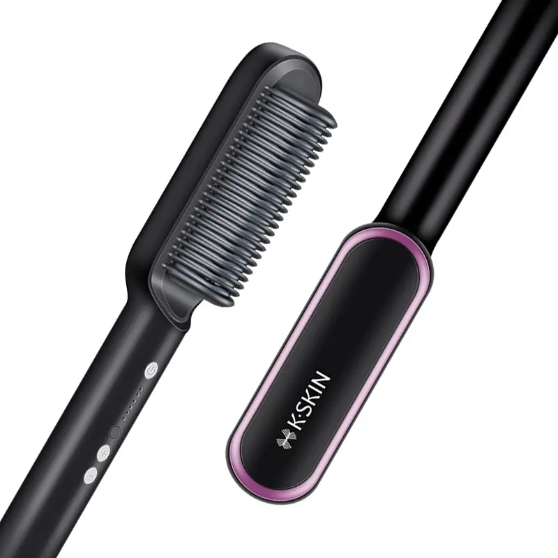 KSKIN Custom Hair Straightener Brush Multifunctional Negative Ion Hair Straightener Styling Comb Hair Straightener