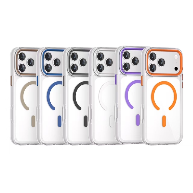 Luxury Magnetic Wireless Charging Phone Case for iPhone 17 Air 16 15 14 13 12 Pro Max Ultrathin Crystal Transparent Anti-yellow