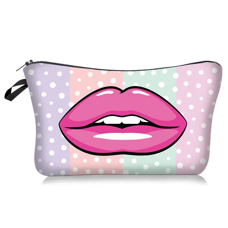 Yeashii Amazon Explosive Sexy Lips Print European and American Cosmetic Bag Fashion Cosmetic Bag Hand Ladies Cosmetic Bag