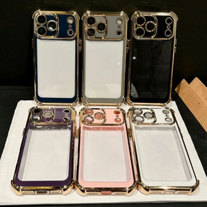Popular 2026 marco galvanizado silicona TPU <span class=keywords><strong>funda</strong></span> de teléfono <span class=keywords><strong>transparente</strong></span> para <span class=keywords><strong>iPhone</strong></span> 17 Pro Max 17 Air 16 15 14 13 <span class=keywords><strong>12</strong></span> - Product Image 1