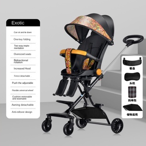 Nhà Máy Nóng Bán 3 Trong 1 Sang Trọng Xe Đẩy Em Bé Trọng Lượng Nhẹ Xe Đẩy Em Bé Một Bước Gấp Xe Đẩy Em Bé - Product Image 2