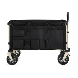 NPOT New Style Collapsible Folding Wagon Cart Outdoor Beach Wagon Heavy Duty Garden Cart Portable Large Capacity Utility Wagon