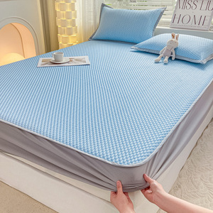DouDou Ice Silk Cooling Mat 2024 New Summer Student Dormitory <b>Single</b> Washable Bed <b>Sheet</b> Mat 3-Piece Set - Product Image 2