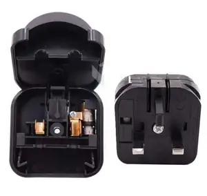 Power adapter European Euro Eu 2 Pin To Uk 3pin Plug Adapter Power Socket Travel Converter With 13A Fuse