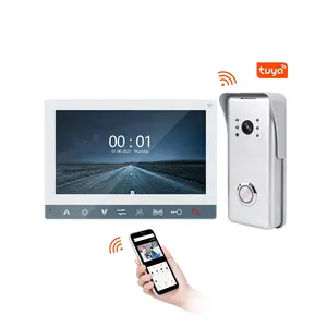 Monitor interkom Video kabel bel pintu telepon, Monitor interkom Video untuk sistem keamanan rumah dengan penglihatan malam