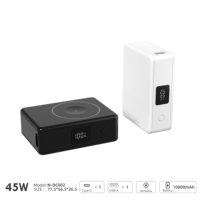 Qi2 45W 3 en 1 Banco de energía de carga inalámbrica magnética Estación de batería plegable 10000mAh 20W PD para iPhone y Apple Watch