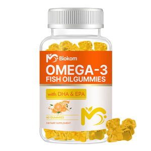 OEM/ODM marca privada suministro de fábrica Halal Natural <span class=keywords><strong>OMEGA</strong></span> 3 gomitas de aceite de pescado suplemento con DHA y EPA para soporte cerebral - Product Image 1