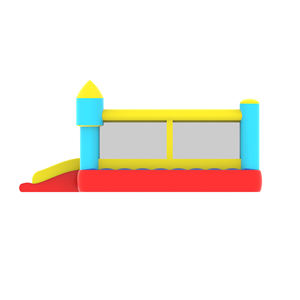 Château gonflable multicolore arc-en-ciel avec toboggan à double voie et fosse à balles pour s'amuser en famille - Product Image 4