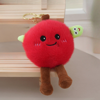 Groothandel Schattige Realistische Fruit Pluche Hangertjes Avocado Sinaasappel Perzik Zachte Sleutelhanger Pop Tas Charm OEM
