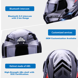 <span class=keywords><strong>Casco</strong></span> de motocicleta de proveedor de fábrica al por mayor a granel, cascos abatibles modulares de materia ABS para hombres, motocicleta con <span class=keywords><strong>Bluetooth</strong></span> - Product Image 5