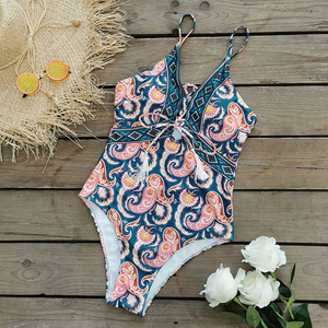 Maillot de bain une pièce imprimé, sexy, ajouré, taille haute, pour femmes, vêtements de plage, <span class=keywords><strong>Monokini</strong></span>, nouvelle collection 2022 - Product Image 3