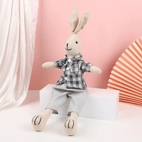 Poupée lapin en coton et lin Lapin de Pâques Jouet en peluche pour enfants et cadeaux