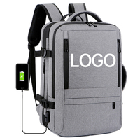 Sac à dos pour ordinateur portable imperméable antivol d'extérieur noir pour homme avec port USB, sac d'ordinateur souple pour étudiant 20-39L, sac à dos intelligent et tendance