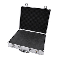Valise en aluminium noir argenté avec serrure pour homme 28x23x7.5cm