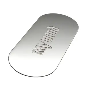 Placa de logotipo láser personalizada para identificación de productos de metal, placa de Metal grabada en relieve para etiqueta de marca