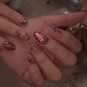 <span class=keywords><strong>Faux</strong></span> Ongles de Luxe en <span class=keywords><strong>Gel</strong></span> Souple à Presser, Nouveau Style, Qualité Supérieure, Vente en Gros, Kit d'Ongles Amande Printemps - Product Image 6