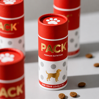 Emballage personnalisé en tube de papier kraft écologique de qualité alimentaire avec couvercle hermétique pour friandises pour animaux, bonbons, biscuits et snacks pour chiens et chats - OEM