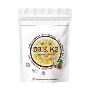 Oem hỗ trợ miễn dịch Softgel viên nang 1000 IU D3 200mcg K2 chế độ ăn uống bổ sung cho người lớn 5000 IU <span class=keywords><strong>Vitamin</strong></span> D3 K2 phụ nữ mang thai - Product Image 1