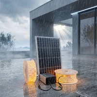Bande LED solaire professionnelle IP65 de 10M à 100M, flexible, avec télécommande, pour projets paysagers commerciaux et résidentiels