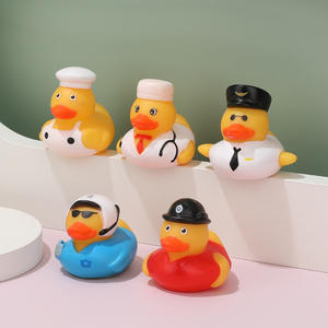 ของเล่นเป็ดยางพีวีซีสีน้ำเงินยี่ห้อเรือสำราญ รุ่นครู แพ็คหลากหลาย  รุ่นรักษ์โลก ของเล่นส่งเสริมการขายพร้อมโลโก้ลายพราง - Product Image 2