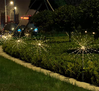 Lampe solaire d'extérieur à effet feux d'artifice, best-seller, blanc chaud, intensité réglable, éclairage paysager à poser au sol pour jardin, décoration de Noël