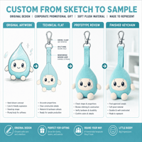 Jouet en peluche personnalisé OEM ODM, animal en peluche, mascotte, porte-clés Dewdrop Serum Buddy, cadeau promotionnel pour les soins de beauté et les entreprises
