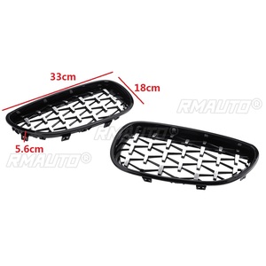 Parrilla Delantera Estilo Diamante Cromado y Negro Brillante para BMW Serie 5 E60 E61 2003 2004 2005 2006 2007 2008 2009 2010 - Product Image 3