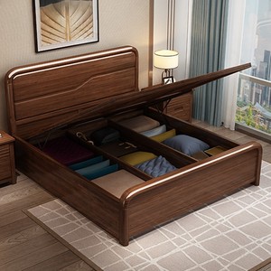 Bedroom Furniture Modern Light Luxury King <b>Size</b> Factory Price Solid Wood <b>Bed</b> Wooden <b>Beds</b> for Sale LL-Solid Wood <b>Bed</b>-062 Wooden B - Product Image 4