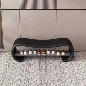 Banco para zapatos minimalista de estilo italiano para la entrada, banco alargado creativo de diseño moderno, taburete para el pie de la cama - Product Image 1