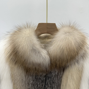 Cappotto da Donna su Misura in Vera Pelliccia <span class=keywords><strong>di</strong></span> <span class=keywords><strong>Volpe</strong></span> <span class=keywords><strong>Argentata</strong></span> Naturale all'Ingrosso - Product Image 2