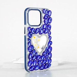 Sang Trọng Kim Cương Điện Thoại Di Động Trường Hợp Phụ Nữ Xinh Đẹp Điện Thoại Cover Quay Lại PC Trường Hợp Với Trái Tim Gương Đầy Màu Sắc Kim Cương Phụ Kiện - Product Image 6