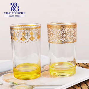 Tasse en verre à thé marocaine de 5oz 150ml en gros 12 pièces ensemble de verres à thé avec gobelet de décalcomanie en or de luxe meilleur vendeur tasse à thé en verre classique - Product Image 2