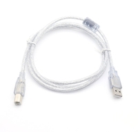 USB 2.0 AM vers BM avec câble d'impression à anneau magnétique Turbine Blanc